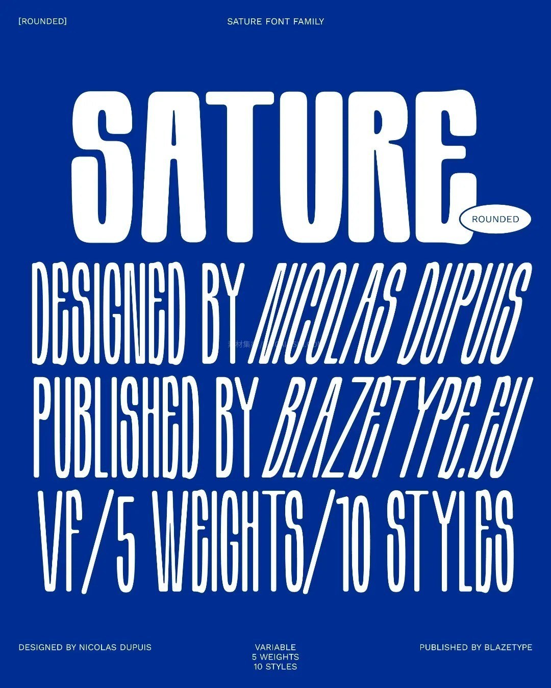 Sature Rounded 圆角标题字体家族